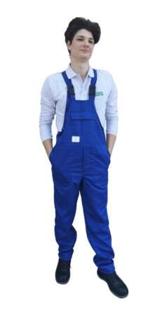5SSMN, Pantaloni cu pieptar și bretele, cu protecție limitată la stropi de chimicale lichide, din poliester/bumbac 245 g/mp [1]