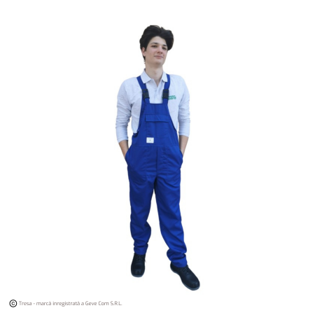 Pantaloni cu pieptar - 5SSMN, Pantaloni cu pieptar și bretele, cu protecție limitată la stropi de chimicale lichide, din poliester/bumbac 245 g/mp