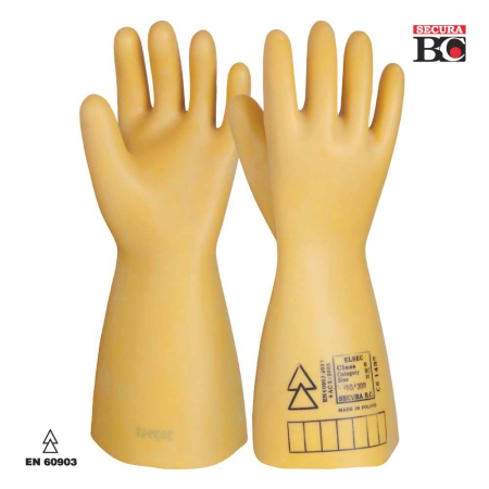 Electroizolante - ELSEC, Mănuși de protecție electroizolante din latex natural, clasa 0 (1.000 V AC), lungime 36 cm