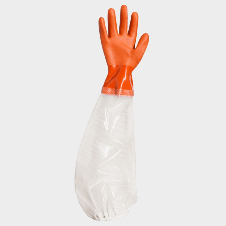 640, Mănuși de protecție chimică din bumbac, imersate în PVC, lungime 60 cm [1]