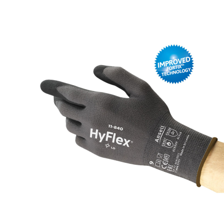 Mănuși Textile Imersate - HyFlex 11-840, Mănuși de protecție din nylon și spandex, cu palmă acoperită în nitril spumă