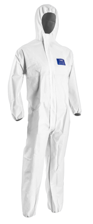 UNICĂ FOLOSINȚĂ - COVERPRO 5S10, Combinezon de Protecție Tip 5/6 din SMS, 50 g/m², Antistatic, cu Glugă, Alb