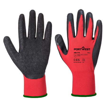 Mănuși de protecție - AB174, Mănuși de protecție mecanică din poliester, imersate în latex [set 12 perechi]