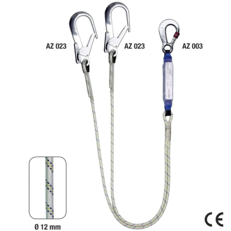LUCRU LA ÎNĂLȚIME - ABM LB 122, Absorbitor de energie cu longă dublă din frânghie de poliamidă Ø 12 mm