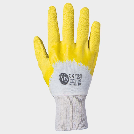 PROTECȚIA MÂINILOR - ACRUX, Manusi de protectie imersate din latex pe suport tricot bumbac, spate respirabil