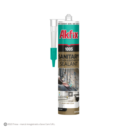 Spume, Silicoane, Adezivi & Conexe - AKFIX 100S, Silicon Sanitar, 280 ml