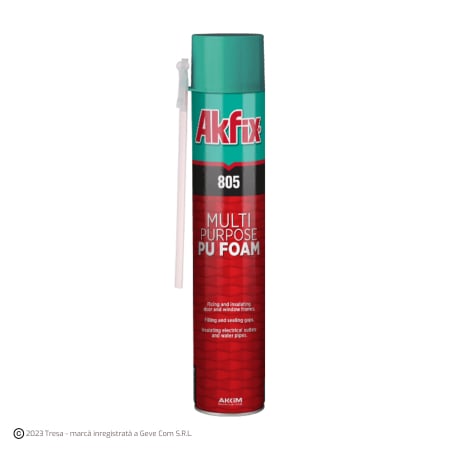 Spume, Silicoane, Adezivi & Conexe - AKFIX 805, Spuma PU multi-functionala, aplicare cu pai, tub 850 g