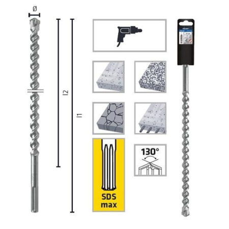 SCULE & MATERIALE - ALPEN, Burghiu pentru beton cu prindere SDS Max, 14-50 mm