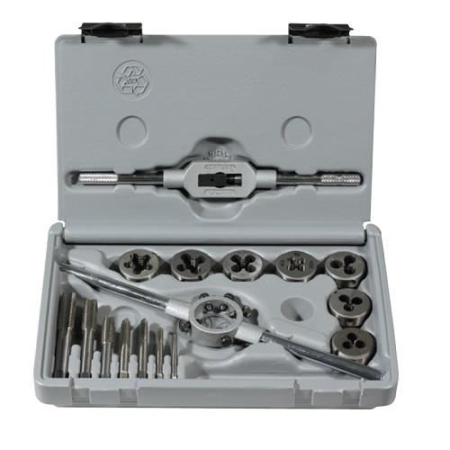 Tarozi, filiere și accesorii de filetat - ALPEN, Set 16 piese tarozi și filiere pentru filet metric, M3-M12