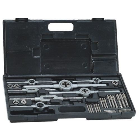 Tarozi, filiere și accesorii de filetat - ALPEN, Set 35 piese tarozi și filiere pentru filet metric, M3-M12