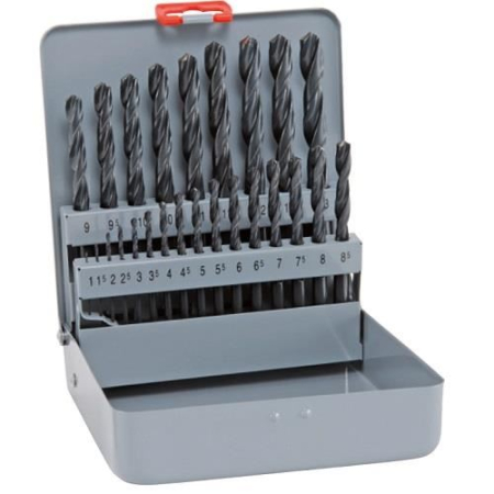 SCULE & MATERIALE - ALPEN, Trusă 25 burghie pentru metal HSS Sprint, DIN 338, 1-13 mm, în casetă