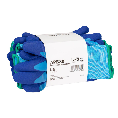 Mănuși de protecție - APB80, Mănuși de protecție mecanică din poliester, imersate în spumă de latex [set 12 perechi]
