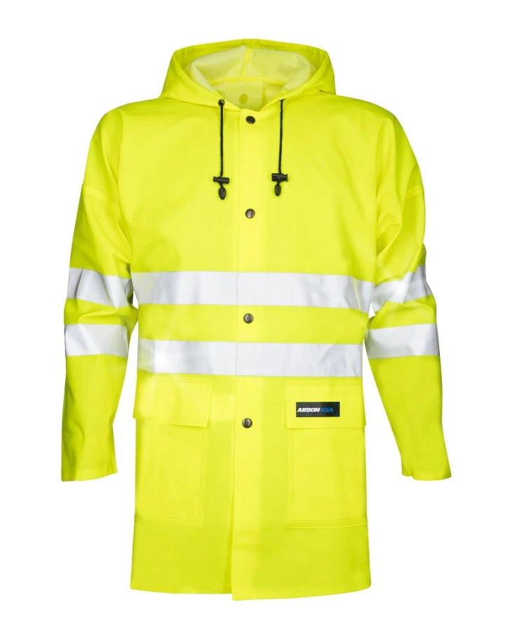 Jachete Impermeabile - AQUA 1101, Jachetă impermeabilă cu vizibilitate ridicată Plavitex, galben fluorescent, cusături dublu sudate