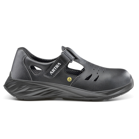 Sandale de protecție S1 - ARMEN 9003 S1 ESD SR FO, Sandale de protecție din microfibră vegană, bombeu compozit