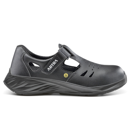 Sandale de protecție S1P - ARMEN 9003 S1 ESD SR FO, Sandale de protecție din microfibră vegană, bombeu compozit, protecție descărcări electrostatice (ESD)