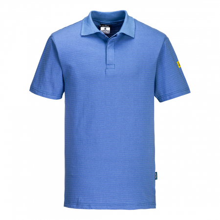 Tricouri si bluze - PORTWEST AS21, Tricou polo antistatic (ESD) din bumbac și fibră de carbon, 150 g/mp