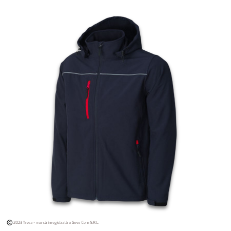 Jachete - ATLETICO, Jacheta tip Softshell cu glugă, din poliester si spandex