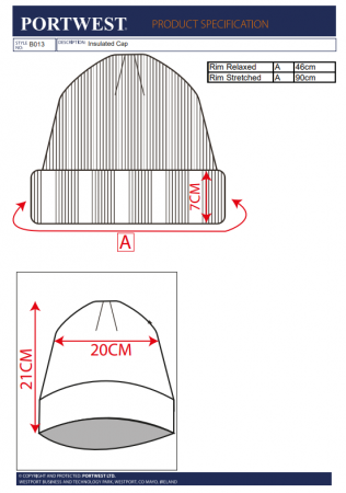 B013, Căciulă izolată din acril tricotat, căptușeală Insulatex 40g [1]