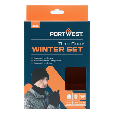 IMBRACAMINTE - B035, Set 3 accesorii de iarnă (căciulă, fular tubular, mănuși)