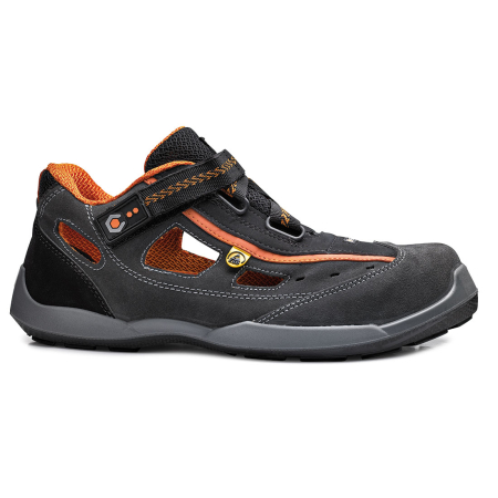 Pantofi de protecție S1P - B0617, Pantofi de protecție S1P FO SR ESD din piele întoarsă, bombeu subțire, lamelă antiperforație nemetalică