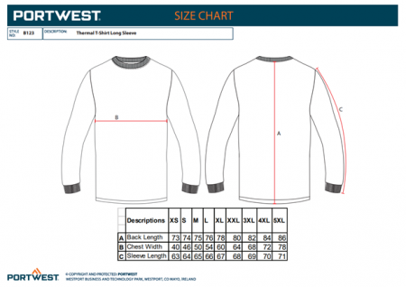 B123, Tricou termic cu mânecă lungă, din poliester și bumbac, 200 g/mp [2]