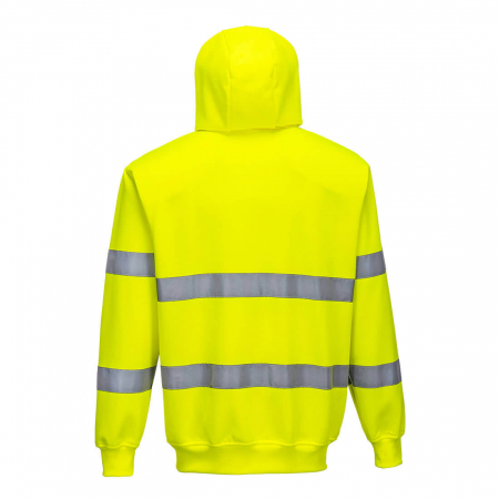 PORTWEST B305, Jachetă tip hanorac Hi-Vis cu glugă încorporată și fermoar frontal, din poliester și bumbac, 300 g/mp [1]