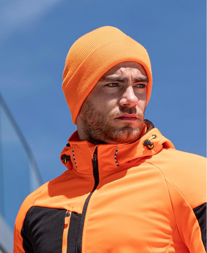 BARRDY, Fes reflectorizant HI-VIS cu manșetă răsfrântă din poliester [1]