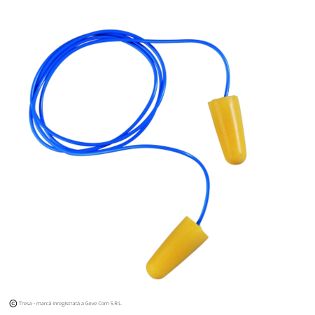 PROTECȚIE AUDITIVĂ - BIP CORD, Dopuri de urechi din spumă poliuretanică cu șnur din PVC, 38 dB [cutie 150 de bucăți]