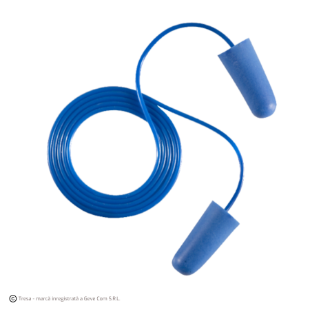 PROTECȚIE AUDITIVĂ - BIP CORDED BLUE, Dopuri de urechi din spumă poliuretanică, cu șnur din PVC albastru, 36 dB [cutie 150 de bucăți]