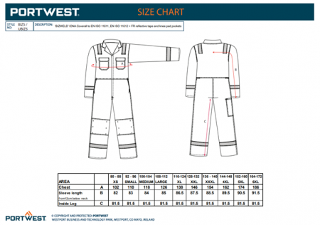 PORTWEST BIZWELD BIZ5, Combinezon din bumbac ignifug, antistatic (ESD), 330 g/mp [1]