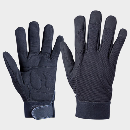 PROTECȚIA MÂINILOR - Black Art, Manusi de protectie mecanica din piele ecologica si tricot poliester