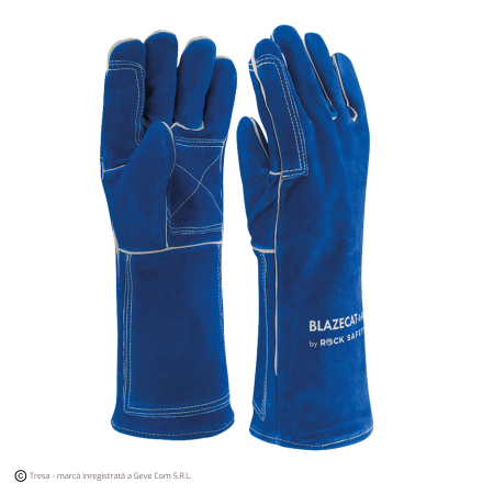 Protecție sudură - BLAZECAT-A-GA, Mănuși de sudură din piele șpalț de bovină, cusute cu fir Kevlar, lungime 19 cm