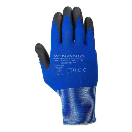 Mănuși de protecție - BLUE LITE, Mănuși de protecție din nailon tricotat, imersate în poliuretan pe degete și în palmă
