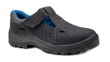 Sandale - BONI II O1, Sandale de lucru din piele nubuk ventilată, fără bombeu, talpă PU SRC antiderapantă, închidere velcro