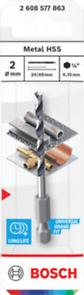 BOSCH, Burghiu elicoidal Metal HSS cu tijă hexagonală, pentru metal, Ø 2-11 mm [3]