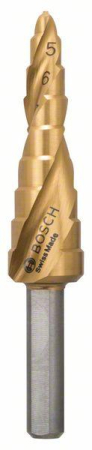 SCULE & MATERIALE - BOSCH, Burghiu în trepte HSS-TiN cu tijă triplă plată, pentru metal, Ø 4-6 mm