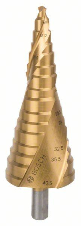 SCULE & MATERIALE - BOSCH, Burghiu în trepte HSS-TiN cu tijă triplă plată pentru sisteme de prindere pentru cabluri, 125,5 x 10 mm