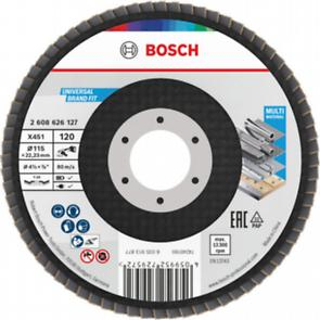BOSCH, Disc de șlefuire evantai X451, G80, G120 pentru polizoare unghiulare mici, Ø 115-150 mm [1]