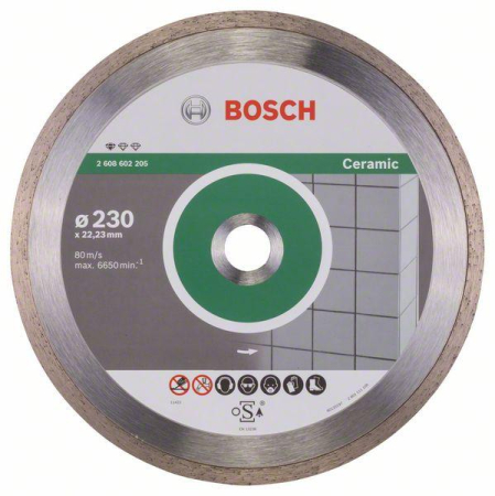 SCULE & MATERIALE - BOSCH, Disc de tăiere Ceramic cu durată lungă de viață pentru polizor unghiular mare, alezaj 22,23 mm, 230 x 1,9 x 7 mm