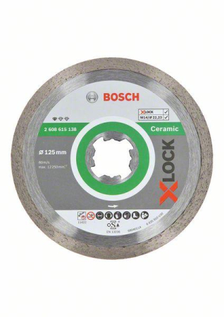 SCULE & MATERIALE - BOSCH, Disc de tăiere Ceramic Precision pentru polizor unghiular mic, alezaj X-Lock, 125 x 1,6 x 7 x 22,23 mm