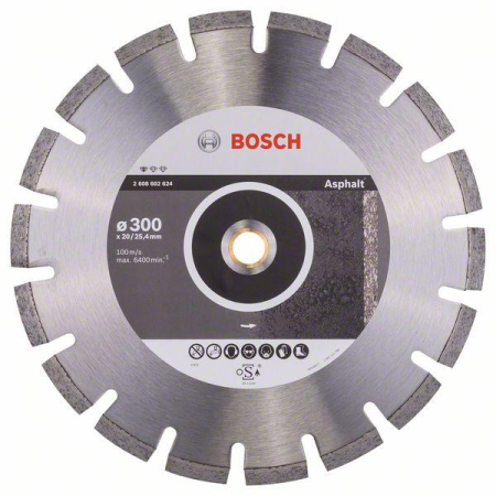 SCULE & MATERIALE - BOSCH, Disc de tăiere diamantat Standard for Asphalt pentru ferăstraie pe benzină, Ø 300-400 mm