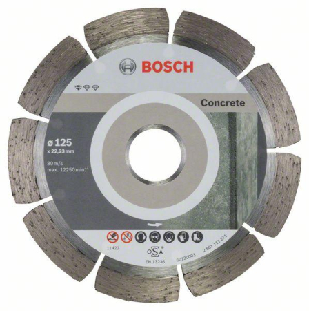 SCULE & MATERIALE - BOSCH, Disc de tăiere diamantat Standard for Concrete pentru polizoare unghiulare mici, 125 x 1,6 x 10 x 22,23 mm [cutie 10 bucăți]