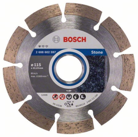 SCULE & MATERIALE - BOSCH, Disc de tăiere diamantat Standard for Stone pentru polizoare unghiulare mici, Ø 115-125 mm