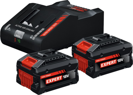 Acumulatori și încărcătoare - BOSCH EXPERT 2x EXBA18V-80 + EXAL18V-160, Starter Set, 18,0 V