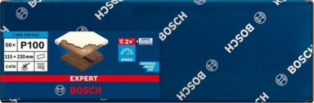 BOSCH EXPERT C470, Hârtie abrazivă cu 14 orificii, pentru șlefuitoare orbitale, 115x230 mm, granulație 100 [cutie 50 bucăți] [3]