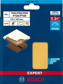 BOSCH EXPERT C470, Set de hârtie abrazivă cu 6 orificii, pentru șlefuitoare orbitale, 115 mm [3]