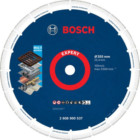 SCULE & MATERIALE - BOSCH EXPERT Diamond Metal Wheel, Disc de tăiere, pentru fierăstraie pe benzină și fierăstraie circulare, alezaj 25,4 mm, 355 mm