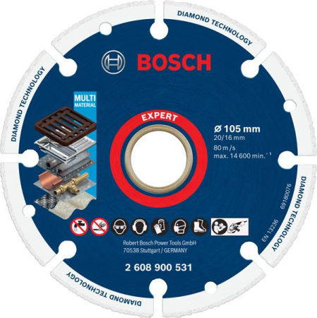 SCULE & MATERIALE - BOSCH EXPERT Diamond Metal Wheel, Disc de tăiere, pentru polizoare unghiulare mici, alezaj 16 mm, Ø 105 mm
