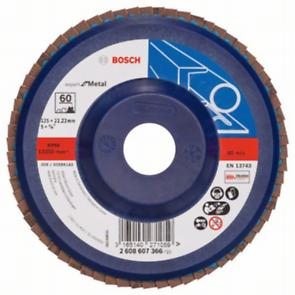 BOSCH EXPERT for Metal, Disc de șlefuire evantai X551, versiunea dreaptă, plastic, 125 x 22,23 mm, granulație 60 [1]
