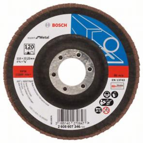 BOSCH EXPERT for Metal, Disc de șlefuire evantai X551, versiunea înclinată pentru polizoare unghiulare mici, Ø 115-125 mm [1]